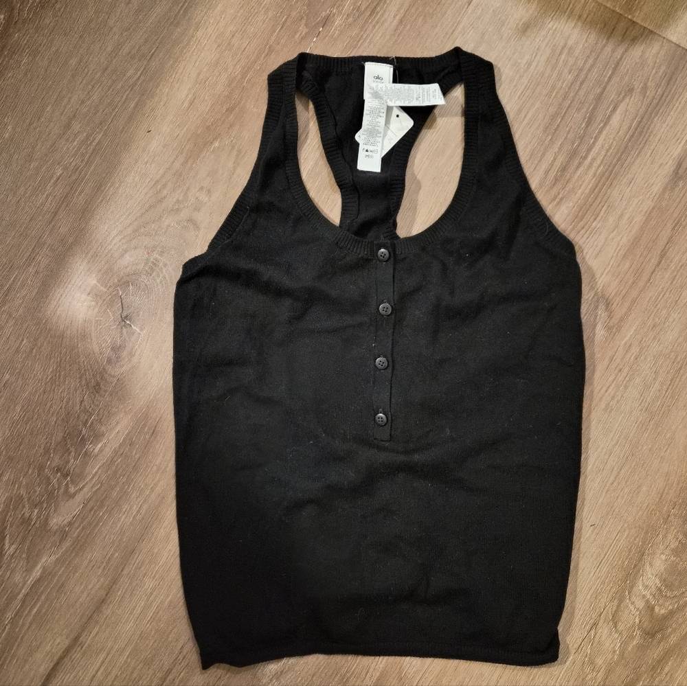 ALO Supernatural Henley Knit Tank Top Small - Picture 8 of 11